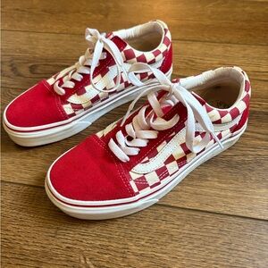 Vans Red and White Checkered Sneakers